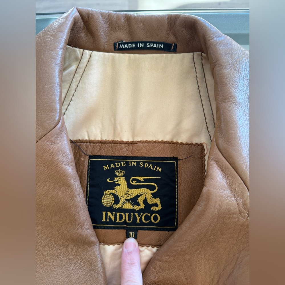 Induyco Vintage Genuine Leather Trench Coat Jacket - Picture 8 of 10